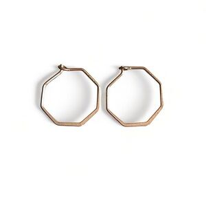 gold plated 925 octagon wire hoop earrings